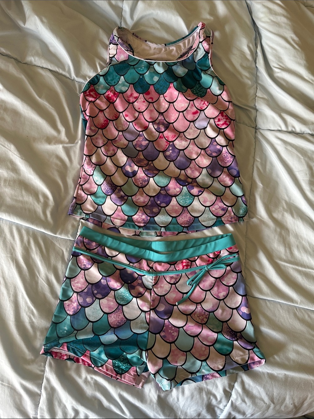 Mermaid girls tankini/shorts bathing suit 👙